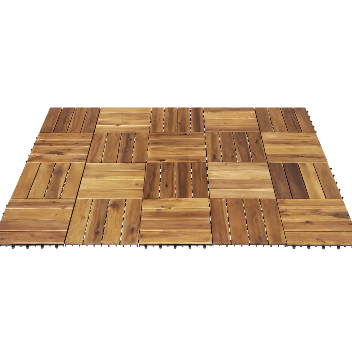 Tectake Tuintegels Tabula Lamellen Van 4 - 31 X 31 Cm - Set Van 20 Terrastegels - Bruin