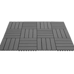 Tectake Tuintegels Tegulas, Wpc In Houtlook - 31 X 31 Cm - Set Van 22 Terrastegels - Grijs