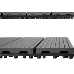 Tectake Tuintegels Tegulas, Wpc In Houtlook - 31 X 31 Cm - Set Van 22 Terrastegels - Grijs