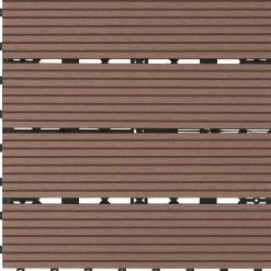 Tectake Tuintegels Tegulas, Wpc In Houtlook - 31 X 31 Cm - Set Van 11 Terrastegels - Bruin