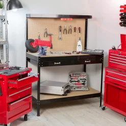Tectake Universele Werkbank Met Gaatjeswand En Lade - Zwart