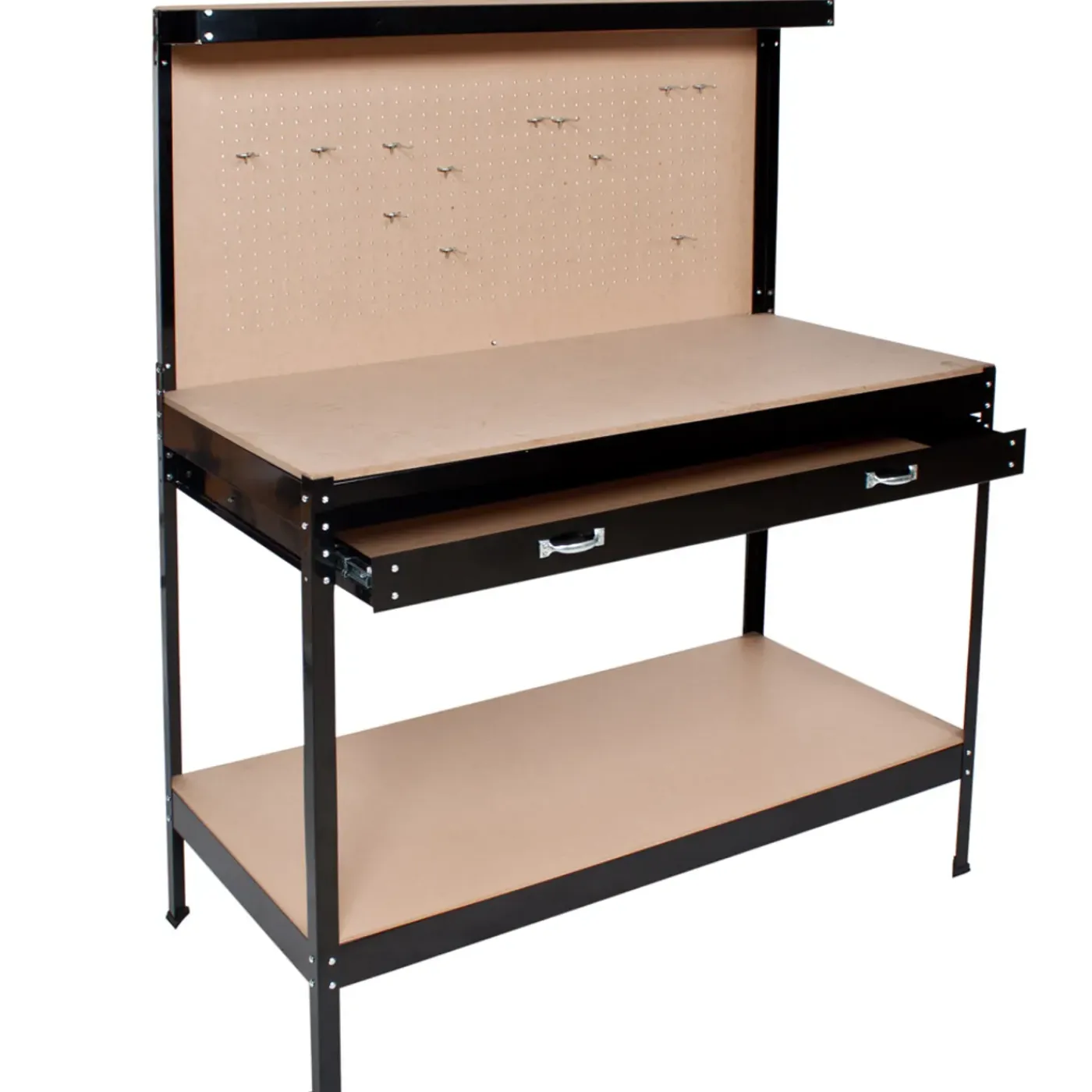 Tectake Universele Werkbank Met Gaatjeswand En Lade - Zwart