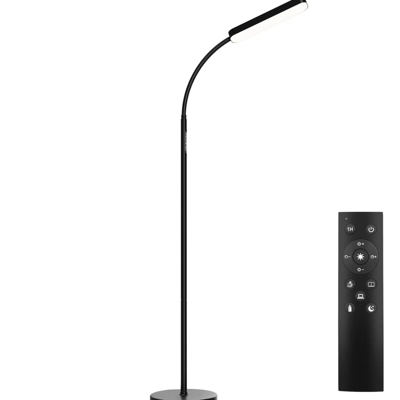 Tectake Vloerlamp Prisma Led - 5 Lichtmodi - 12 W - Dimbaar - Zwart