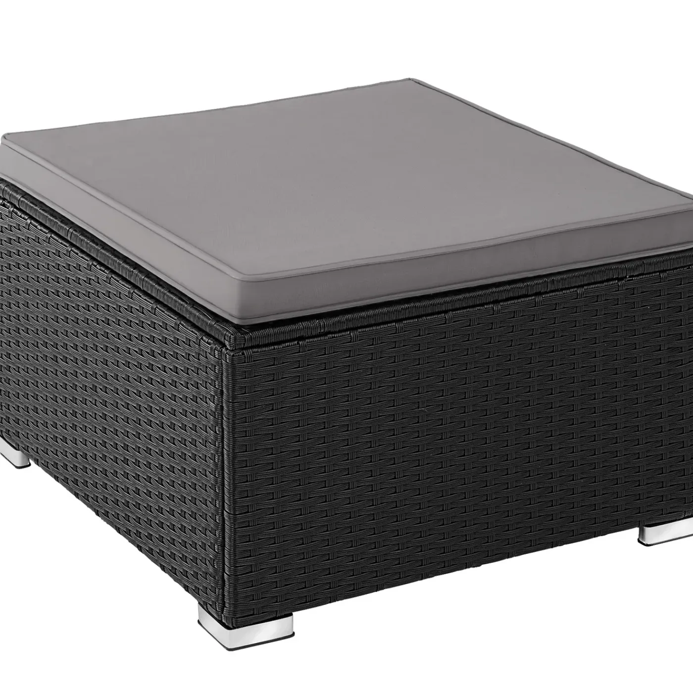 Tectake Wicker Lounge Lignano - 4 Personen - Weerbestendig - Zwart