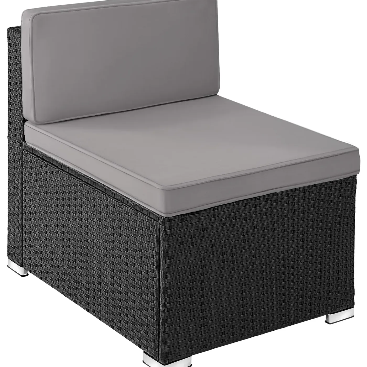 Tectake Wicker Lounge Lignano - 4 Personen - Weerbestendig - Zwart