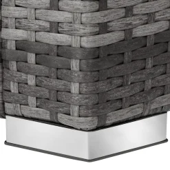 Tectake - Wicker Loungeset - Grijs - Modulair - Uv-bestendig - Stalen Frame - Met Glazen Tafel