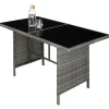 Tectake Wicker Loungeset - 6 tot 8 Personen - Modulair - UV- en Weerbestendig - Gevlekt Grijs