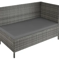 Tectake Wicker Loungeset - 6 tot 8 Personen - Modulair - UV- en Weerbestendig - Gevlekt Grijs