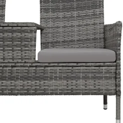 Tectake Wicker Tuinbank Met Tafel - Grijs/lichtgrijs