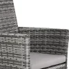 Tectake 2 Wicker Tuinstoelen Met 4 Kussenhoezen - Set Van 2 - Grijs/lichtgrijs