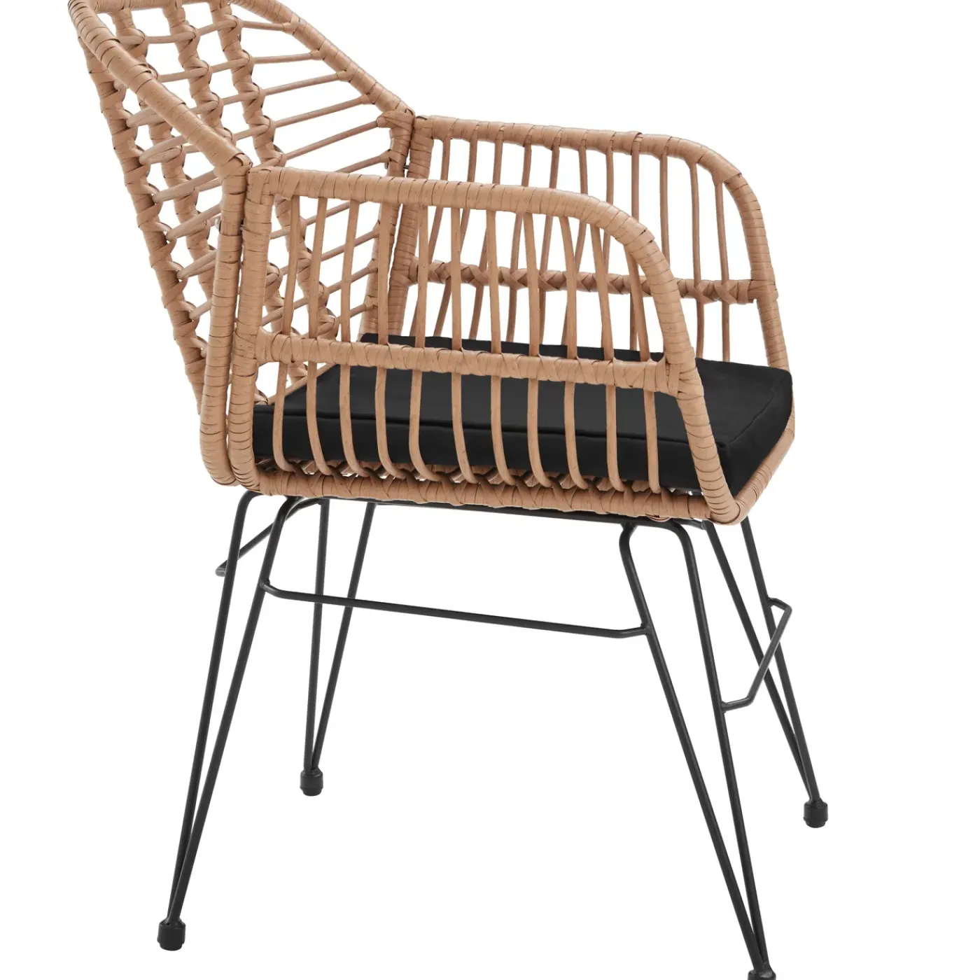 Tectake - Wicker Zitgroep - 2 Persoons - Stalen Frame - Tafel Glas - Uv-bestendig