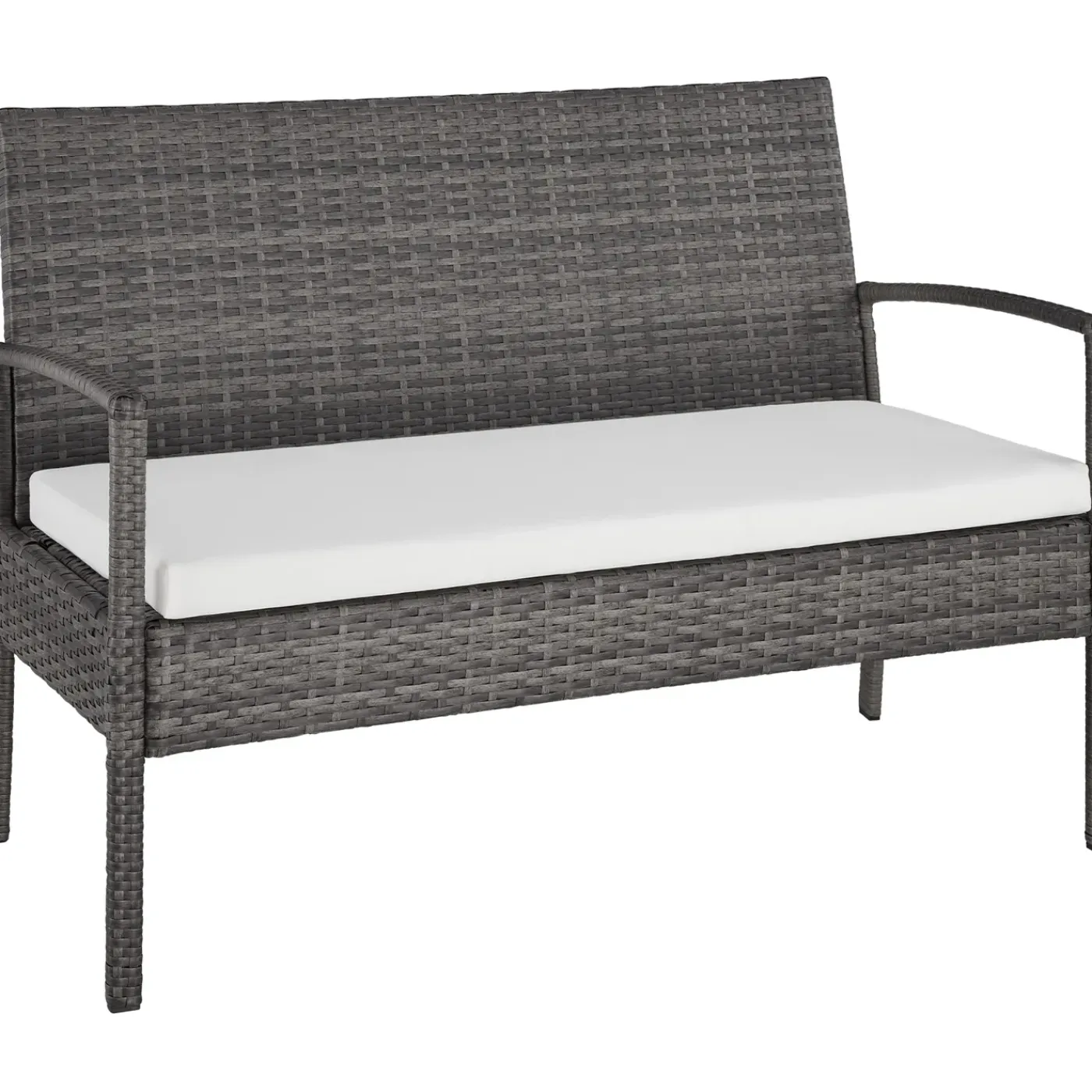 Tectake Wicker Zitgroep Sparta 3+1 - 4 Personen - Weerbestendig - Grijs