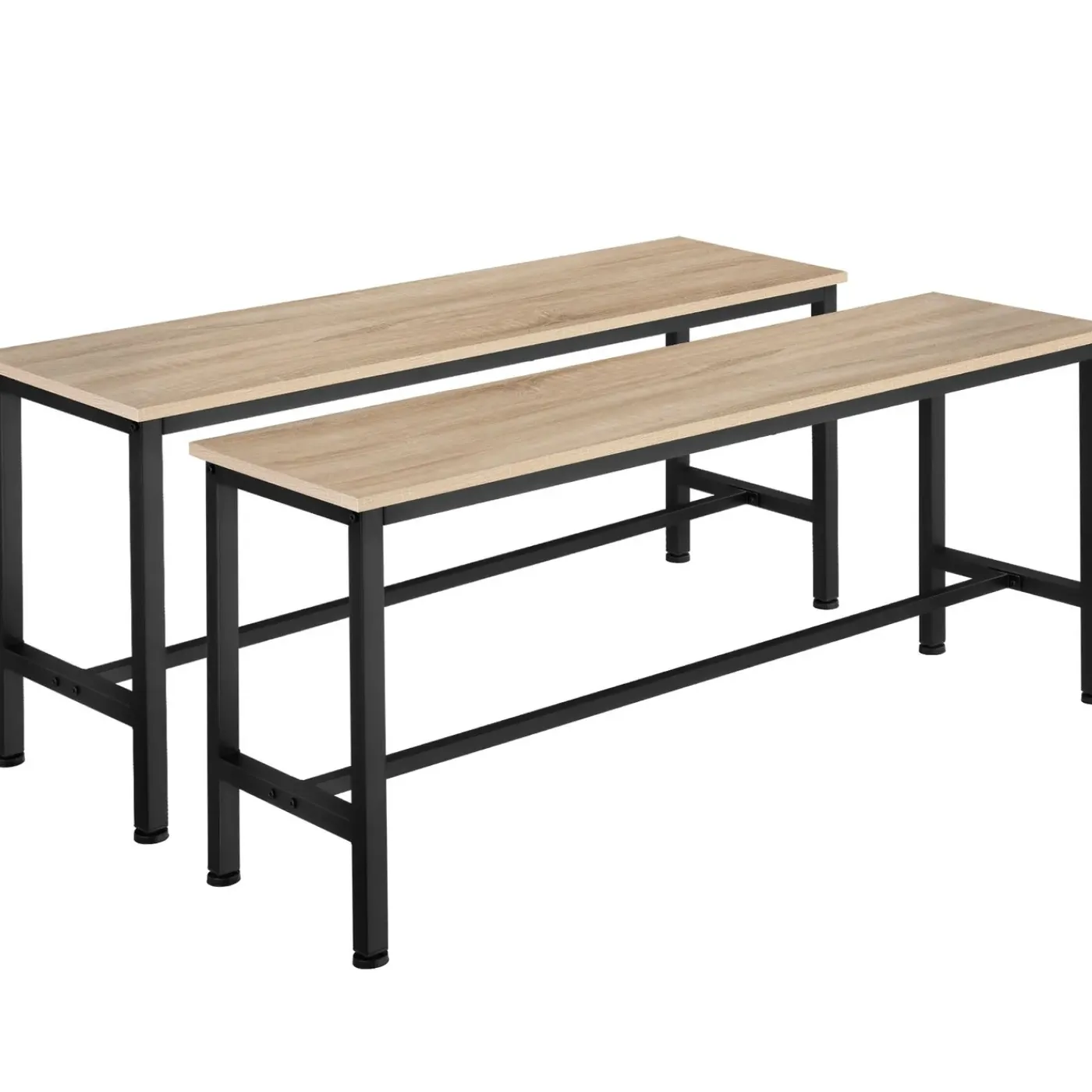 Tectake 2 Zitbanken Fairfield - Draagkracht 200 Kg - Industrieel Licht Hout, Eiken Sonoma