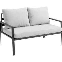 Tectake Zitgroep Göteborg Met Tafel - 4 Personen - Dikte Van De Zitkussens: 10 Cm - Lichtgrijs