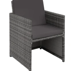 Tectake Zitgruppe Aluminium Und Rotan Schutzhoes - Opvouwbare Rugleuningen - Grijs