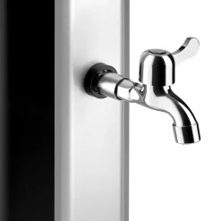 Tectake Zonnedouche - Zwart Zilver - Multifunctioneel Met Watertank En Doucherek