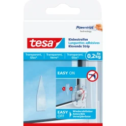 Tesa Dubbelzijdige klevende strips voor glas - 0,2kg - transparant - 16 stuks