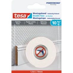 Tesa Montageband Powerbond - Transparant - 1,5m x 19mm
