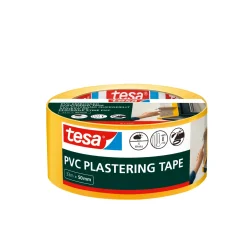 Tesa pleistertape geribbeld PVC geel 33mx50mm