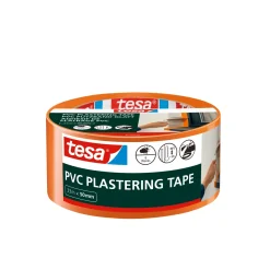 Tesa pleistertape gestreept PVC oranje 33mx50mm