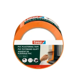 Tesa pleistertape gestreept PVC oranje 33mx50mm