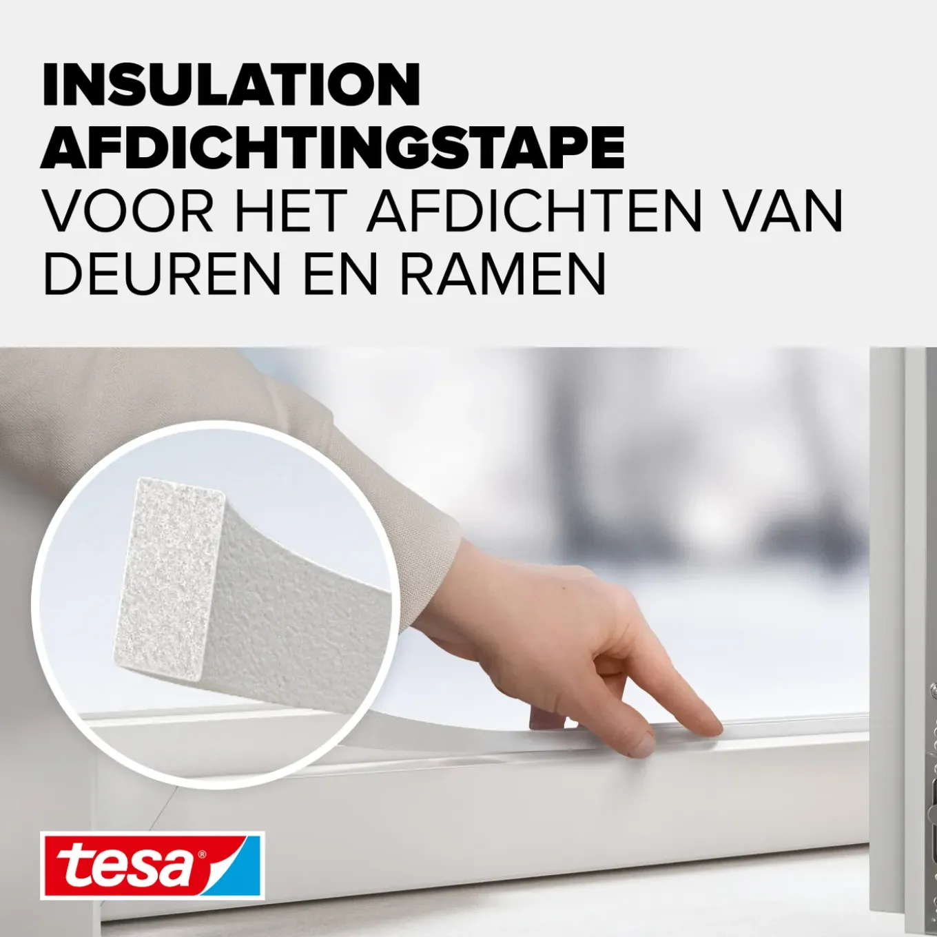 Tesa Tochtband Universal - Wit - Zelfklevend Schuim - 15x1000mm