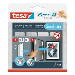 Tesa zelfklevende strip Powerstrips CLICK Combo 4x2 stuks Small