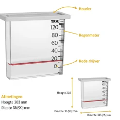 TFA Dostmann Tfa Regenmeter/neerslagmeter - Transparant - Kunststof - 20.3 Cm