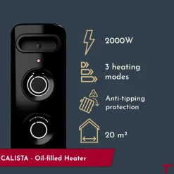 THOMSON - Oliekachel - 2000 W - Zwart - Calista