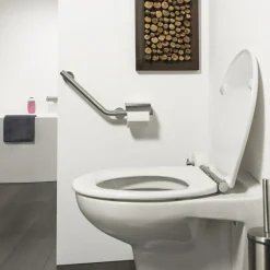 Tiger Boston Comfort & Safety wandbeugel met toiletrolhouder RVS geborsteld - Links
