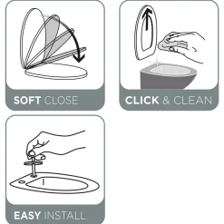 Tiger WC-bril Stax - Thermoplastisch - D-vorm - Softclose - Verstelbaar - Quick Release - Wit