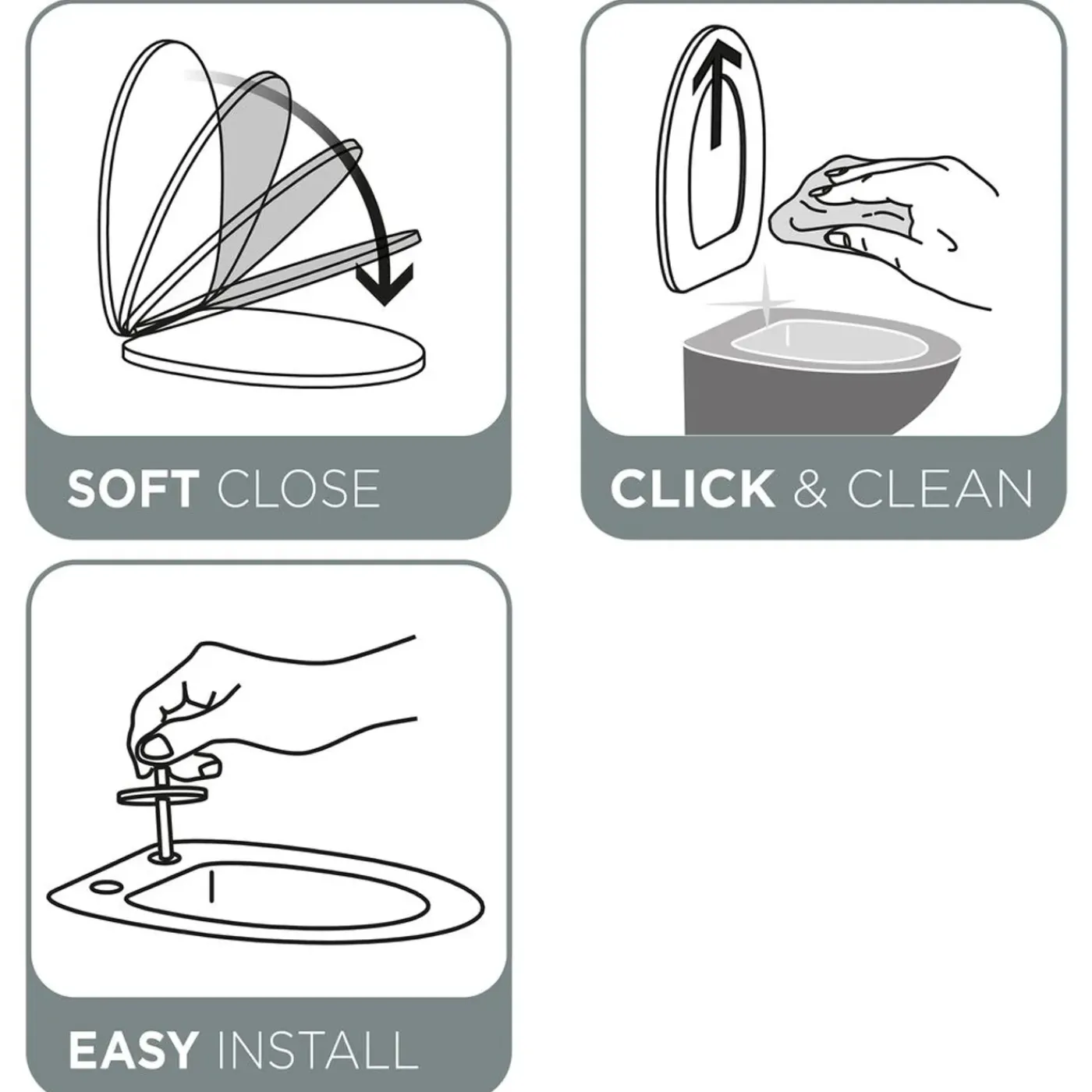 Tiger WC-bril Stax - Thermoplastisch - D-vorm - Softclose - Verstelbaar - Quick Release - Wit