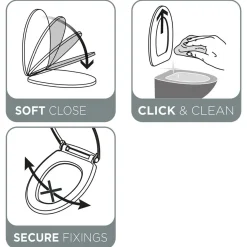 Tiger WC-bril Vegas - Duroplast - Softclose - Verstelbaar - Quick Release - Zwart