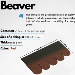 Timbela - Bitumineuze Dakspanen - B-red - Zwart Kleur - Bitumen Dakbedekking - 3m2