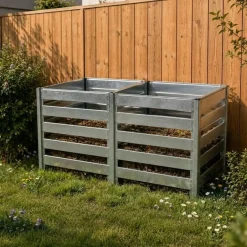 Timbela - Dubbele Tuincompostbak - M800+m800a - Metalen Compostbak 182 X 91 X H85 Cm / 1408 L