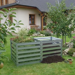 Timbela - Dubbele Tuincompostbak - M800+m800a - Metalen Compostbak 182 X 91 X H85 Cm / 1408 L