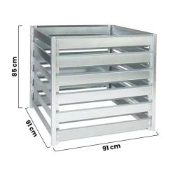 Timbela - Dubbele Tuincompostbak - M800+m800a - Metalen Compostbak 182 X 91 X H85 Cm / 1408 L