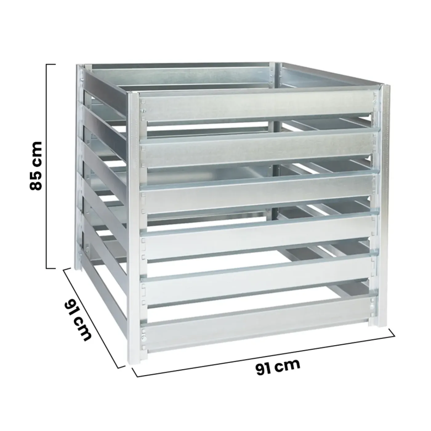 Timbela - Dubbele Tuincompostbak - M800+m800a - Metalen Compostbak 182 X 91 X H85 Cm / 1408 L