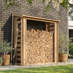 Timbela - Haardhout Opslagschuurtje - M201-1 - L86xl184xh200 Cm/ 0,9 M2