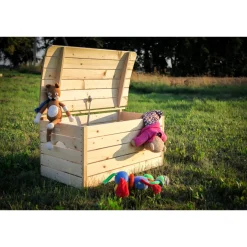 Timbela - Houten Speelgoedkist Voor Kinderen - M034-1 - Houten Tuinkist 80 X 50 X H47 Cm