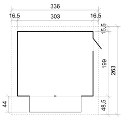 Timbela - Houten Tuinhuis, Houten Marktkraam - M150z - 263 X 336 Cm / 6 M2