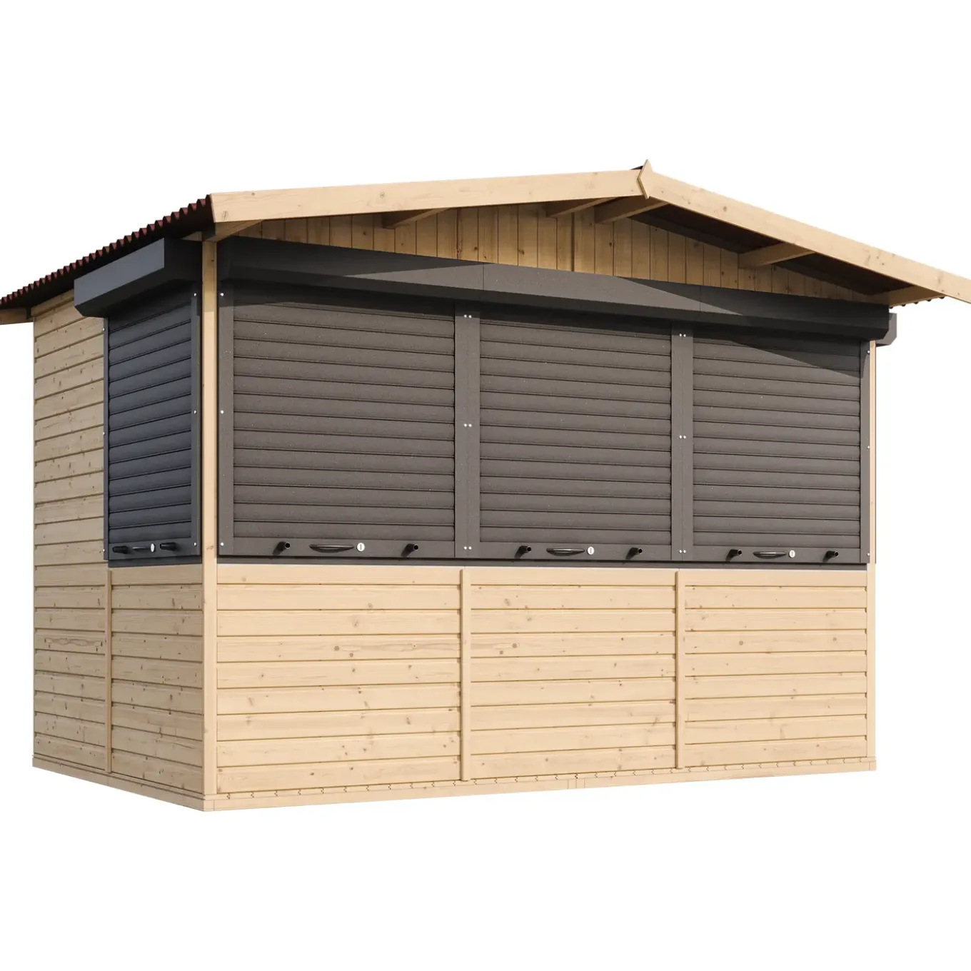 Timbela - Houten Tuinhuis, Houten Marktkraam - M150bz - 263 X 336 Cm / 6 M²