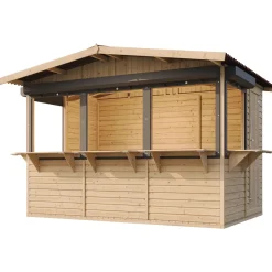 Timbela - Houten Tuinhuis, Houten Marktkraam - M150bz - 263 X 336 Cm / 6 M²