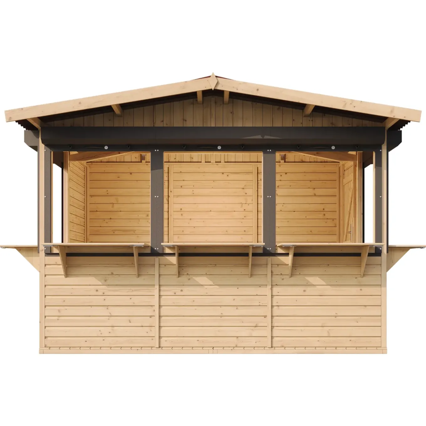 Timbela - Houten Tuinhuis, Houten Marktkraam - M150bz - 263 X 336 Cm / 6 M²