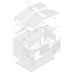 Timbela - Houten Tuinhuis, Houten Marktkraam - M150bz - 263 X 336 Cm / 6 M²