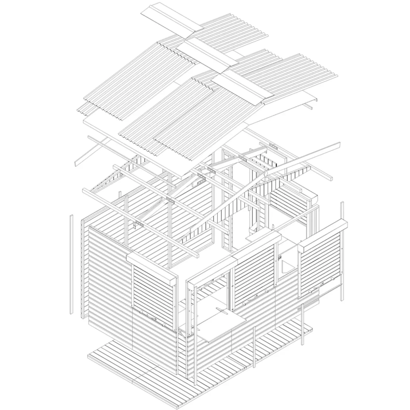 Timbela - Houten Tuinhuis, Houten Marktkraam - M150bz - 263 X 336 Cm / 6 M²
