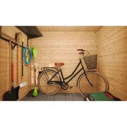 Timbela - Houten Tuinschuur 2.63 M2 - M310c - Tuinhuis Voor Gereedschaps- En Fietsenstalling