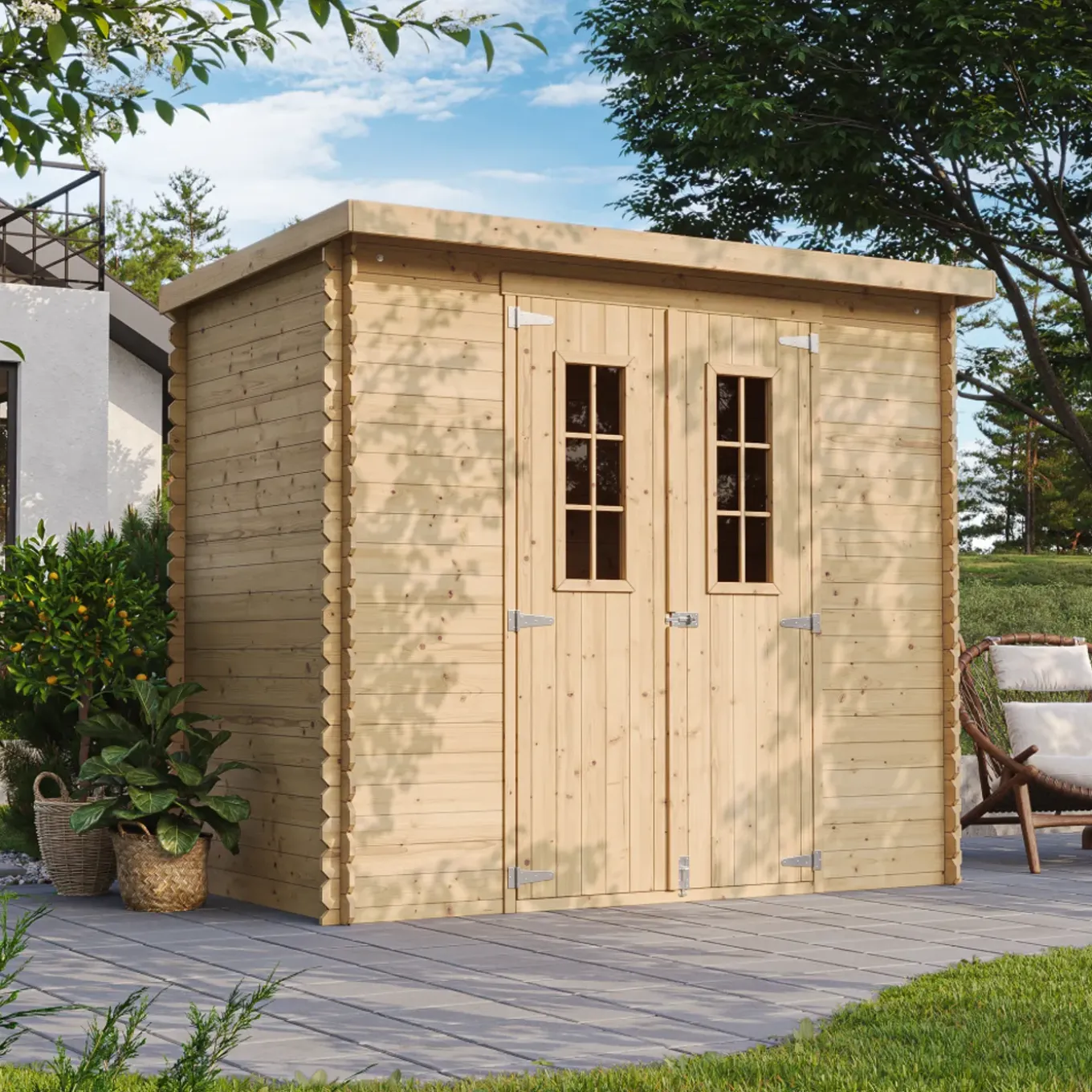 Timbela - Houten Tuinschuur 2.63 M2 - M310c - Tuinhuis Voor Gereedschaps- En Fietsenstalling