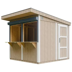 Timbela - Marktkraam Met Toonbank - M950-terra Brown - 5,9 M2 - Lp Smartside Paneelconstructie