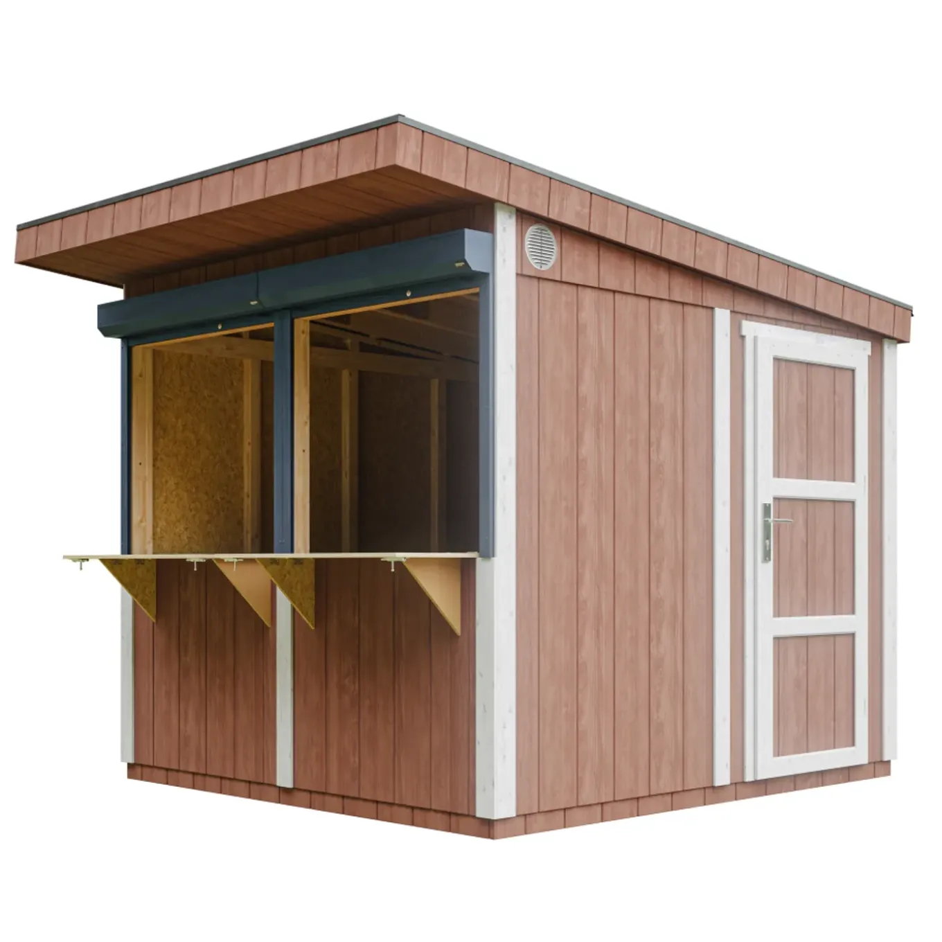 Timbela - Marktkraam Met Toonbank - M950 - 5,9 M2 - Lp Smartside Paneelconstructie